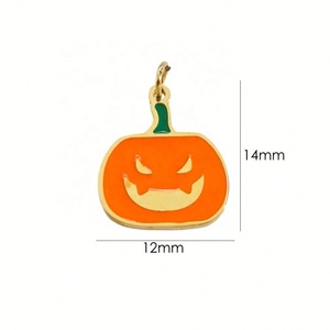 Bijoux personnalisés en gros, pendentifs et breloques en acier inoxydable plaqué or, breloques en émail coloré, breloques d'Halloween, breloques de Noël, breloques DIY - Product Image 4