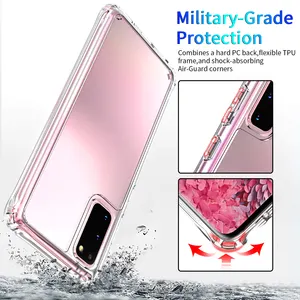Coque de téléphone PC transparente antichoc rose à la mode pour Samsung Galaxy S20 Plus Protection accessoire