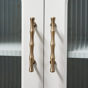 Brass Bamboo Shape Wardrobe Door Handles American Modern Minimalist Luxury <strong>Gold</strong> <strong>Drawer</strong> <strong>Pulls</strong> for Cabinet and Wine Cellar - Product Image 6