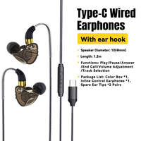 Sarafox Headphone berkabel, Headset ponsel pintar PC komputer Samsung Tipe c 3.5mm dengan mikrofon untuk Xiaomi Redmi Samsung