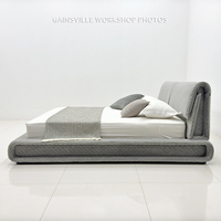 Lit rembourré design 2025 avec tête de lit tuftée en diamant | Tissu matelassé exclusif et confort de luxe