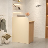 Bureau de réception GUANKAI en MDF style crème, forme oblongue, démontable et assemblable, usage commercial, petites boutiques, magasins de proximité, table de bar