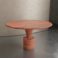 Table à Manger Ronde Calacatta Viola aux Pieds Uniques