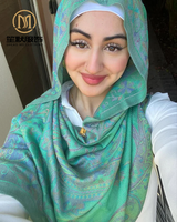 SHENGMO haute transparence coton découpé au Laser 70*180cm imprimé Hijab musulman écharpe châle usine en gros conception personnalisée taille Logo