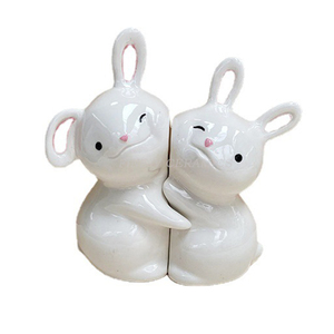 Clip de livre de décoration de chambre modèle lapin pâques lapin décoration de dessin animé serre-livres en céramique tirelire multifonction - Product Image 5