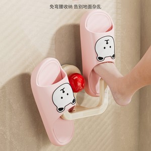 Suction Cup Slipper <b>Hooks</b> Wall Mounted No Drill Household Bathroom Shoe Storage Organizer Rectangle Painted Finish - Product Image 5