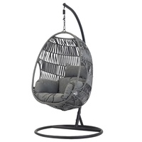 Chaise balançoire moderne pour patio extérieur avec cadre en acier et rotin pour salon et jardin Meubles d'extérieur en gros