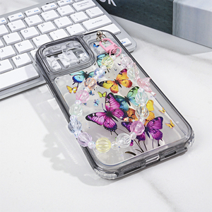 Linda funda de teléfono móvil estilo INS con correa de teléfono 3 en 1, funda trasera transparente a prueba de golpes para iPhone 16 Pro Max Fundas <span class=keywords><strong>Al</strong></span> Por Mayor - Product Image 2