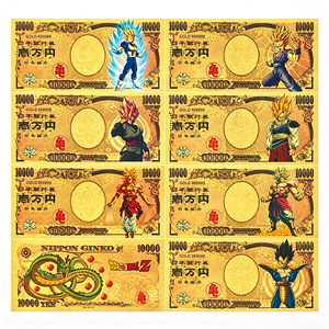 Carte de collection Anime japonais Dragon Z en feuille d'or, billet de 10 000 Yens, 7 designs, cadeau <span class=keywords><strong>manga</strong></span> - Product Image 1