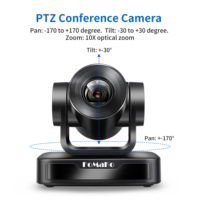 Caméra PTZ de diffusion FMK102U ODM OEM FoMaKo compatible VMix OBS, zoom optique 10x, 1080P, grande salle de conférence