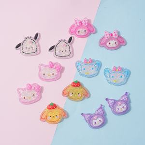 Autocollants en résine 3D brillants <span class=keywords><strong>et</strong></span> transparents, motif <span class=keywords><strong>chat</strong></span> blanc à nœud papillon <span class=keywords><strong>et</strong></span> <span class=keywords><strong>chien</strong></span> aux grandes oreilles, aimants <span class=keywords><strong>de</strong></span> réfrigérateur, coque <span class=keywords><strong>de</strong></span> téléphone, accessoire pour cheveux - Product Image 1