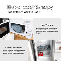 Compresse Chauffante Réutilisable pour Cou et Épaules, Coussin Thermique Microwavable à Graines de Lin et Blé pour Usine