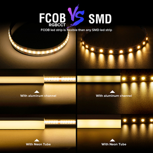 装饰照明CW WW双白色DC24V 12毫米960Leds/<span class=keywords><strong>m</strong></span> FCOB FOB Cob RGB CCT发光二极管条 - Product Image 5