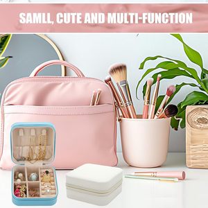 กล่องใส่เครื่องประดับสำหรับเดินทางขนาดเล็กกล่องใส่เครื่องประดับทำจากหนัง PU สำหรับจัดแสดงสร้อยคอต่างหู - Product Image 3