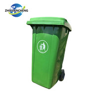 Poubelles et seaux de rangement en plastique écologiques mobiles à pédale pour extérieur, 120L, 240L, 660L