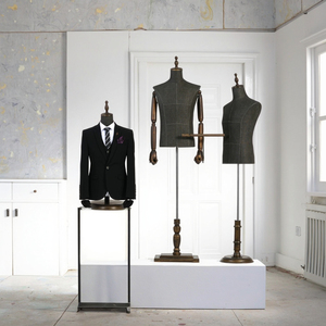 Maniquí de forma de vestido masculino de fábrica, maniquí de busto de medio cuerpo con soporte de pantalón cubierto de tela para traje y exhibición Formal - Product Image 4