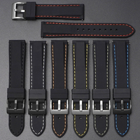 Bracelets de montre en silicone au design coloré avec surpiqûres 18mm 20mm 22mm, bracelet de montre en caoutchouc à dégagement rapide pour Samsung S3