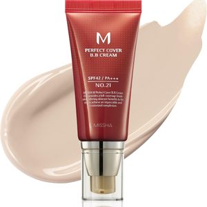 Missha M Perfect Cover Bb Cream No.21 Beige Claro Spf 42 Pa+++ Maquillaje Facial Humectante con Color para Todo Tipo de Piel - Product Image 1