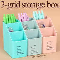 Organizador de Escritorio WEISHENG, Colorido, Portátil, para Oficina y Hogar, Caja de Almacenamiento de Cosméticos, Portalápices de Plástico con 3 Compartimentos