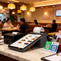Machine POS Intelligente Z108 GMS Google Android 13 de 8 Pouces pour Restaurant avec Paiement, Imprimante NFC Intégrée 58/80, Code QR et SIM 4G