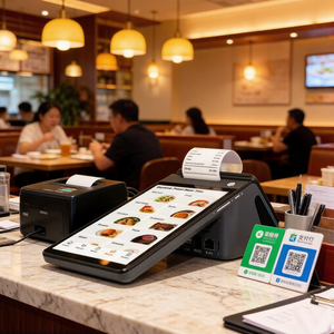 Máquina POS Inteligente Z108 GMS Google de 8 Pulgadas para Restaurantes con Android 13, NFC Integrado, Impresora de 58/80, Código QR, SIM 4G - Product Image 1