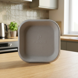Plato Cuadrado de 7 Pulgadas de Bagazo 100% Natural, Vajilla Ecológica Compostable para Servicio de Alimentos con Opción de Logotipo Personalizado, Venta al por Mayor - Product Image 2