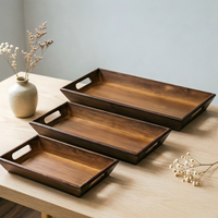 Plateau à thé rectangulaire en bambou durable pour la maison, plateau à fruits secs et à collations, plateau de service de style moderne pour service à thé