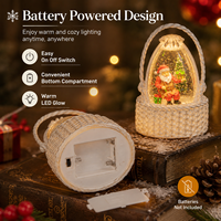 Lanterne décorative de Noël en cristal, lampe de nuit LED globe à neige, scène de Père Noël, décoration de table festive, panier cadeau portable