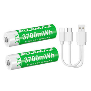 PUJIMAX 14500 boyut AA şarj edilebilir pil USB C tip-c şarj lityum Li-ion pil USB tip-c portu ve LED göstergesi ile - Product Image 1