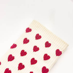 Calzini sportivi in cotone anti-sudore con stampa a cuore personalizzata con polsino a maglia antiscivolo per danza Fitness e Pilates - Product Image 4