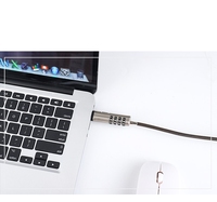 Cadenas antivol USB en alliage de zinc noir pour ordinateur portable, avec câble métallique, durable et sécurisé, nouvelle arrivée promotionnelle