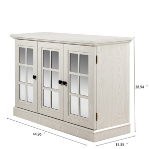 Armoire de rangement de 45 pouces de large avec 3 portes en acrylique miroir, <span class=keywords><strong>buffet</strong></span> avec étagères réglables pour <span class=keywords><strong>salon</strong></span>, salle à manger, cuisine - Product Image 2
