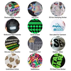 Usine en gros sérigraphié fer sur les transferts en forme de coeur conceptions presse à chaud autocollant Logo personnalisé DTF étiquette décalcomanies - Product Image 6