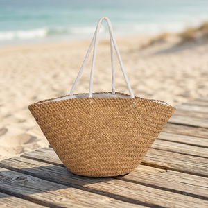 Bolso de Mano TAS MENDONG POLOS, Tejido a Mano con Hierba Mendong, Ecológico, Natural, para Uso Diario, Playa o Mercado, para Mujer - Product Image 3