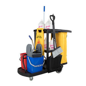 Lớn Heavy Duty janitorial xe đẩy làm sạch giỏ hàng với lau xô 300 LB Công suất thương mại sử dụng vệ sinh giỏ hàng - Product Image 4