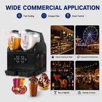 Mesin Slush Mini 2 Tangki 3L X 2 Pembuat Slushie Kompak dengan Layar LED Pintar 600W Mesin Minuman Beku untuk Kafe