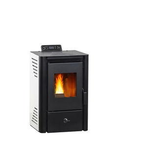Poêle à granulés de bois moderne autoportant 8KW en acier avec télécommande pour chauffage intérieur de salon - Product Image 1