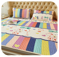Vente en gros sur mesure : Matelas de lit Mahjong pour enfants, trois pièces, en soie glacée et latex thaïlandais, imprimé, imperméable, lavable en machine, 300 fils/cm², collection automne