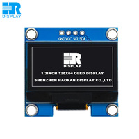 HAORAN Módulo PMOLED de 1.3 Pulgadas 128*64 con Interfaz I2C, Controlador IC SSD1306/SH1106, Pantalla OLED de Montaje en PCB para MP3/MP4/Walkman