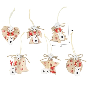 Factory Price 6pcs Christmas <strong>Wooden</strong> Pendants <strong>Xmas</strong> <strong>Tree</strong> Hanging Ornaments Decorations Factory Price Kids Gift Noel Navidad Decor - Product Image 3