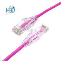 Cat6A kabel patch utp 10G kabel 28awg kabel jaringan ultra tipis ramping cat6A kabel patch