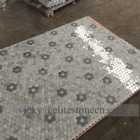 Prix de gros pour mosaïque hexagonale en marbre blanc pour sol de salle de bain, fabricant