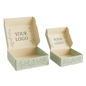 Own Factory <b>Hot</b> Selling Custom Logo Foldable Eco Friendly Sage Green Corrugated Mailer Boxes for Apparel Cosmetics Food & Gifts - Product Image 1