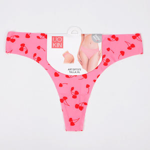 Voor Uokin <span class=keywords><strong>2025</strong></span> Nieuwe Print <span class=keywords><strong>Sexy</strong></span> Lage Taille Hipster Strings Onzichtbare Alledaagse T-Back Slipje Naadloze Knoop Voering Ontwerp Ijs Zijde - Product Image 2