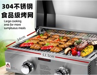 Barbecue à gaz de table à double brûleur en acier inoxydable de qualité supérieure, 12,5 kg, pour 3 à 5 personnes, camping, jardin, pique-nique