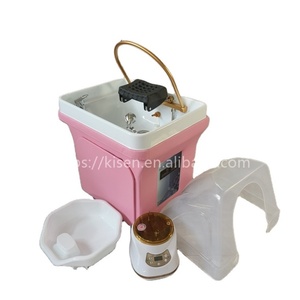 Kisen - Chaise de lavage portable moderne en similicuir rose, avec thérapie capillaire et vapeur - Offre spéciale - Product Image 1