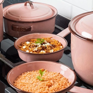 <span class=keywords><strong>Cinsa</strong></span> Bateria De Cocina Rubi 11 Piezas Ligero Rosa Petalo Ollas De <span class=keywords><strong>Peltre</strong></span> Esmalte Rosa Cubo 22cm Frypan Cacerola Cuchara - Product Image 4