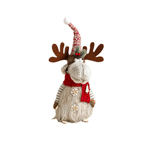 Wholesale <b>Handmade</b> Cartoon Plush Reindeer Figurines Eco-Friendly Stretchable Christmas Ornaments Gifts <b>Doll</b> for Table Window - Product Image 6