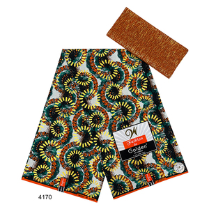 Tissu Wax Africain Véritable Tissu Wax 6 Yards Coton Ghana Tissu Kente Noir 4+2 Yards/pièce - Product Image 1