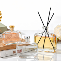 Bouteille diffuseur de parfum à bâtonnets en verre carré plat de haute qualité, vide, 100ml, 200ml, 330ml, 500ml, avec bouchon en liège